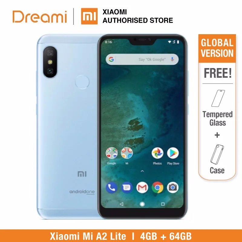 Global Version Xiaomi Mi A2 Lite 64GB ROM 4GB RAM(Black Color only) Official Rom - Цвет: Blue Color