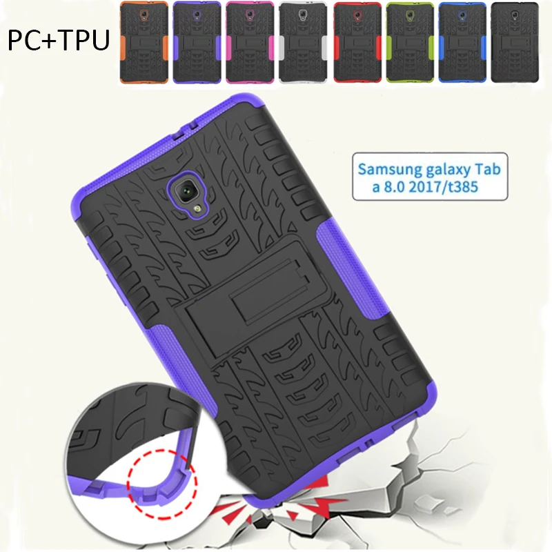 

For Samsung Galaxy Tab A 8.0 2017 T380 T385 Tough Impact Case Heavy Duty Armor Hybrid Anti-knock Silicon Hard Back Cover