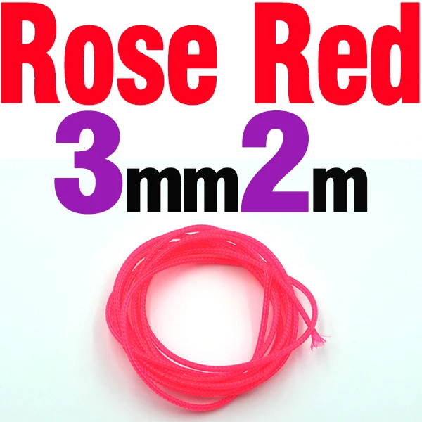 MNFT 2 метров Запасные детали для Diameter2.5/3/4 мм несколько Цвет для сильных домашних животных, сетка из полиэтилена высокой плотности плетеная проволока рыболовная оснастка Материал - Цвет: 2M Rose Red 3mm