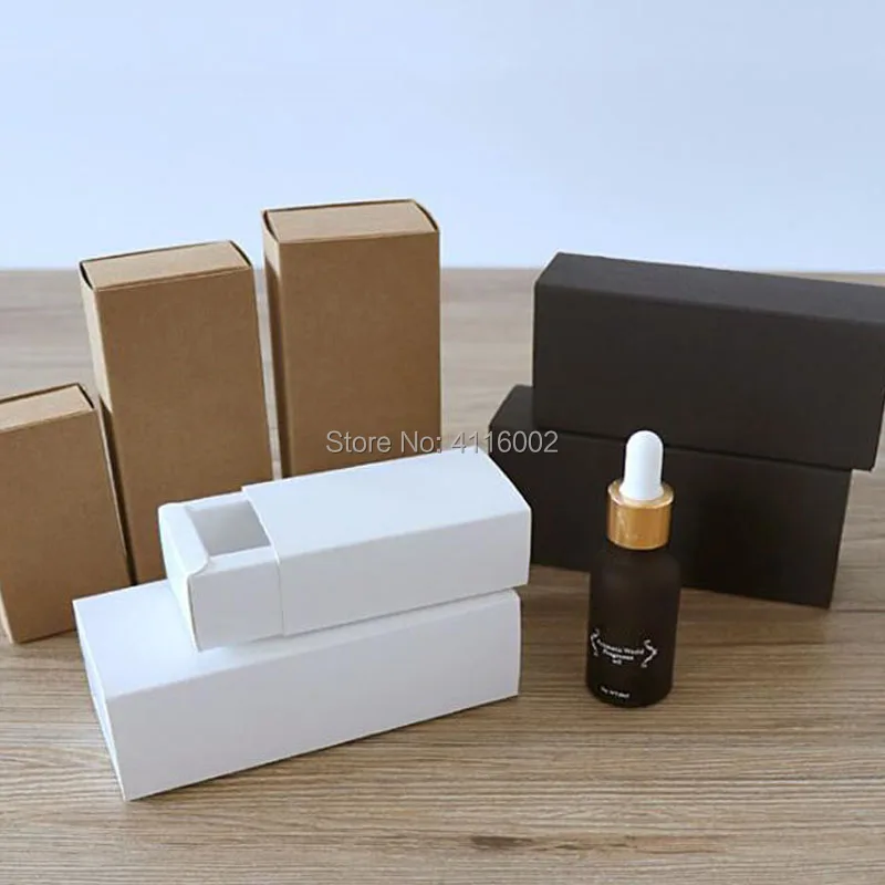 

300pcs 11.5*3.8*3.7cm Inner Size 350g Kraft Paper Box 50ml Essential Oil Perfume Packaging Drawer Box Jewelry Case