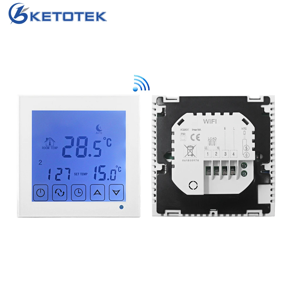 

220V Water Electric Floor Heating Wifi Thermostat Touch Screen APP Control Thermoregulator Temperature Controller for Warm Floor