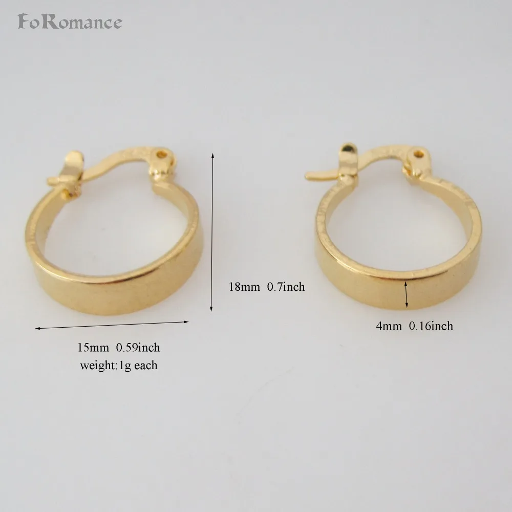 

MIN ORDER 10$/CAN MIX DESIGN/NEW CUTE PLAIN SURFACE GOOD DESIGN - TWO STYLES YELLOW GOLD GP HUGGIE HOOP TALL 15mm 18mm EARRING