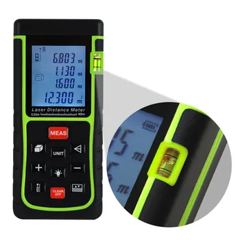 

Professional Laser Distance Meter 40M 60M 80M 100M Rangefinder Measurement w/ Accuracy +/- 2mm Area Volume Pythagorean Distance