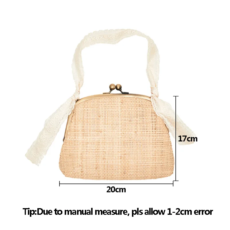 Women Holiday Handbag Hot Casual INS Popular Female Straw Bags Mini Ladies Lace Handle Shoulder Bag Handmade Knit Bolsa SS3169 (8)