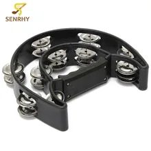 SENRHY Musical Double Half Moon Tambourine Percussion Drum Party Gift Handle For Children Kid Toy Instruments Gifts Present