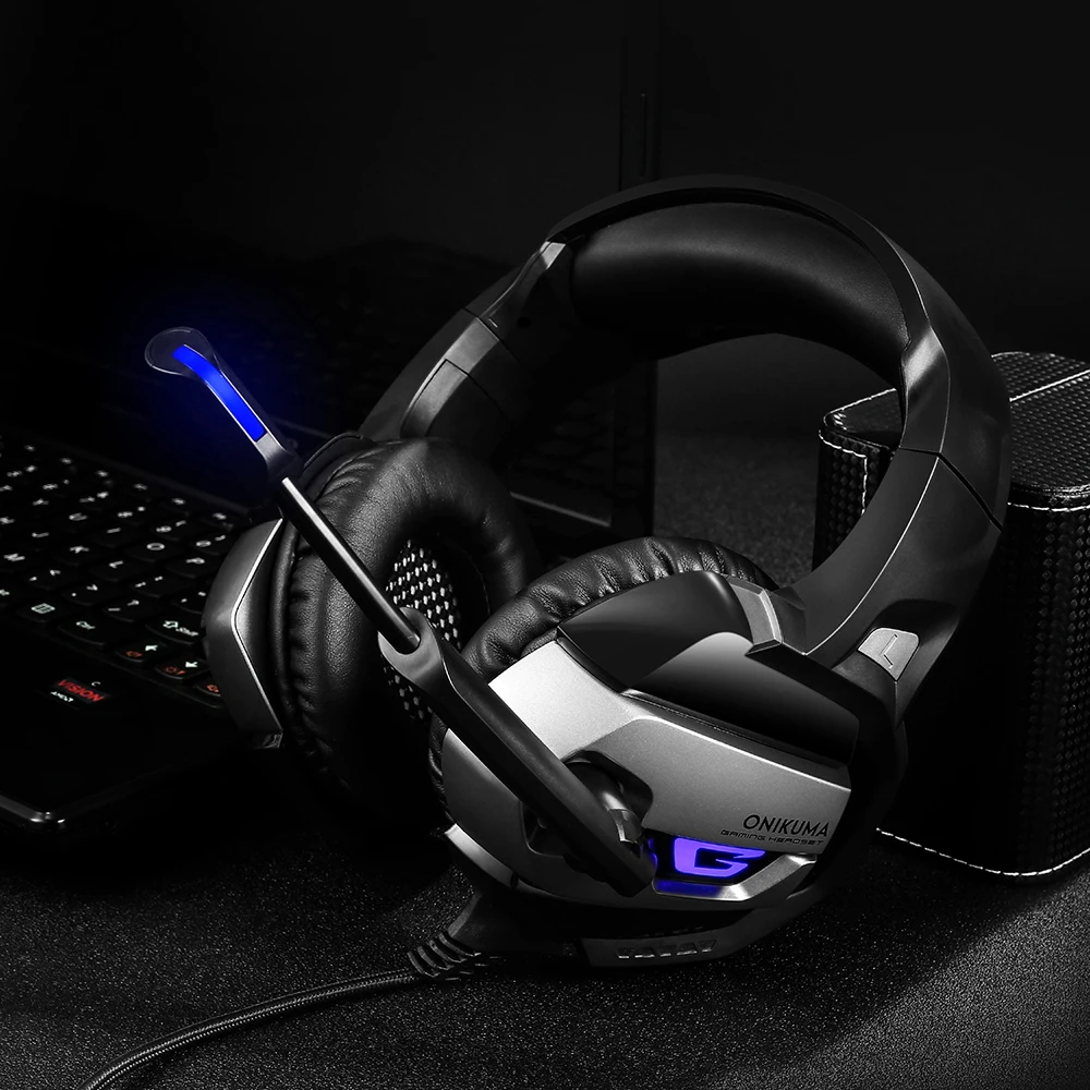 ONIKUMA K5 игровая гарнитура с микрофоном casque PC Gamer 3,5 мм стерео наушники для PS4 Геймпад Xbox One ноутбук компьютер