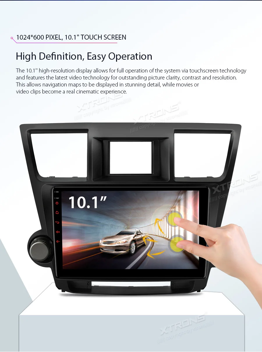 Clearance XTRONS 10.1" Android 8.1 Octa Core Car Stereo Multimedia Player GPS Navigation for Toyota Highlander Kluger 2008-2013 No DVD 6