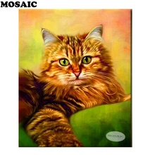 DIY Алмазная вышивка кошка животные на заказ 5D алмазная живопись наборы для вышивки крестом полная Алмазная мозаика украшение дома