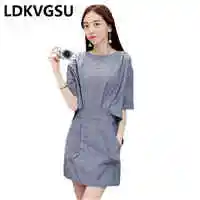 Cotton-Linen-Dress-Female-Summer-2018-Casual-Elastic-Waist-A-line-Dress-Fake-Two-Pieces-Stripe.jpg_640x640