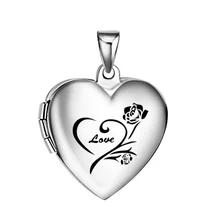 Мемориал женщины любовь сердце кулон с фото из нержавеющей стали модное изображение кулон ожерелье ювелирные изделия включает 18 цепи