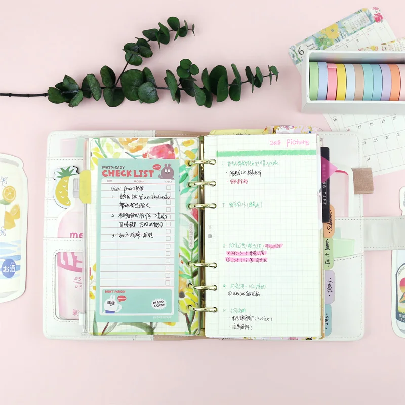 2018 New Arrive Yiwi Creative Golden Wave Point White A5 A6 DIY Planner 6 Loose Leaf Binder Notebook Stationery