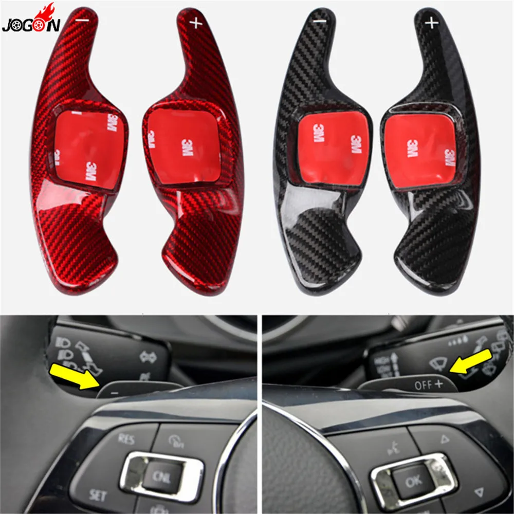 Real Carbon Fiber Steering Wheel Paddle Extension Shifter Cover Trim