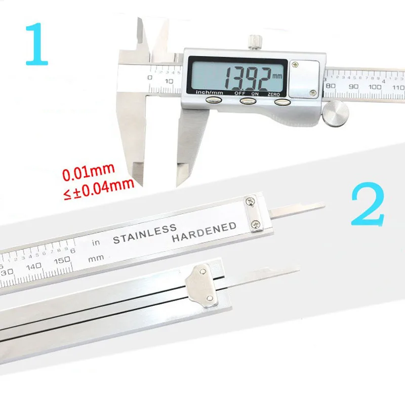 Digital Vernier Caliper - Stainless Steel Construction 6-Inch 150mm Electronic Micrometer Measuring Tool 4