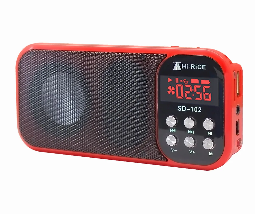 Hi-Rice SD-102 FM радио USB/Micro SD карты MP3 ЖК-дисплей светодиодный цифровой медиа колонки Redner