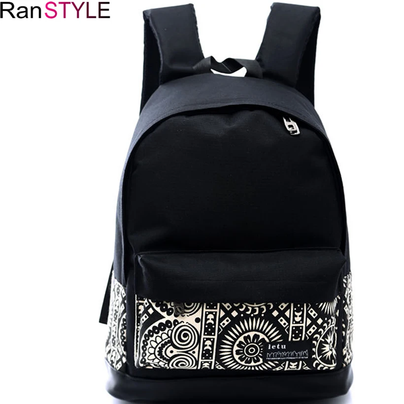 

Backpack Women Canvas Student Teenage Girls School Backpack Travel Bag Black backpacks boy Rucksack College School Bag for Girls
