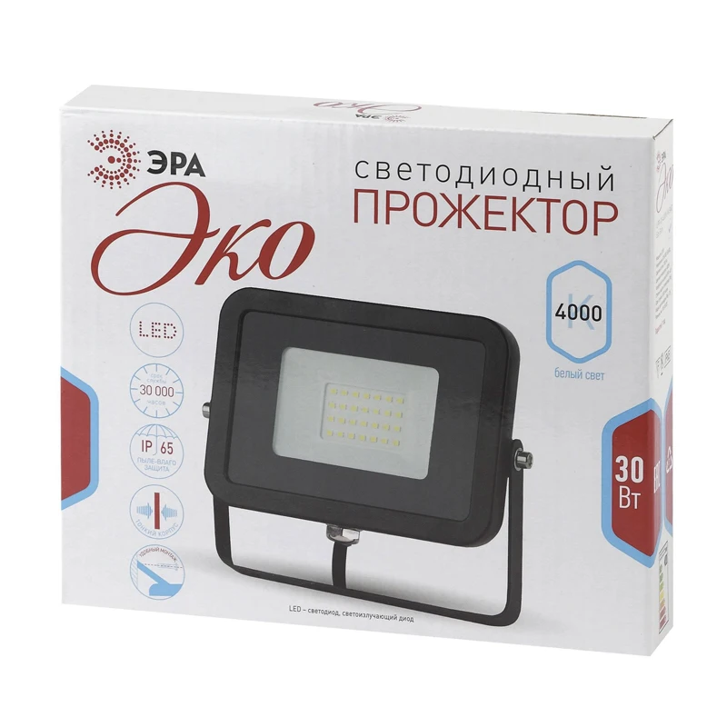 Прожектор светодиодный IP65 ЭРА 10Вт 20Вт 30Вт 50Вт 2700К 4000К 6500К SMD Eco Slim