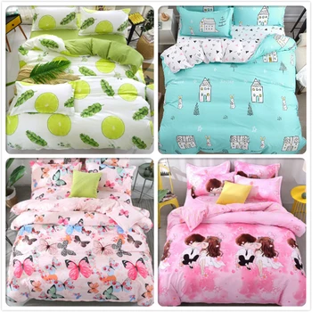 

Duvet Cover Sheet Pillowcase 3/4pcs Bedding Set Soft Cotton Bed Linens Single Twin Full Double Queen King Size Quilt Pillow Case