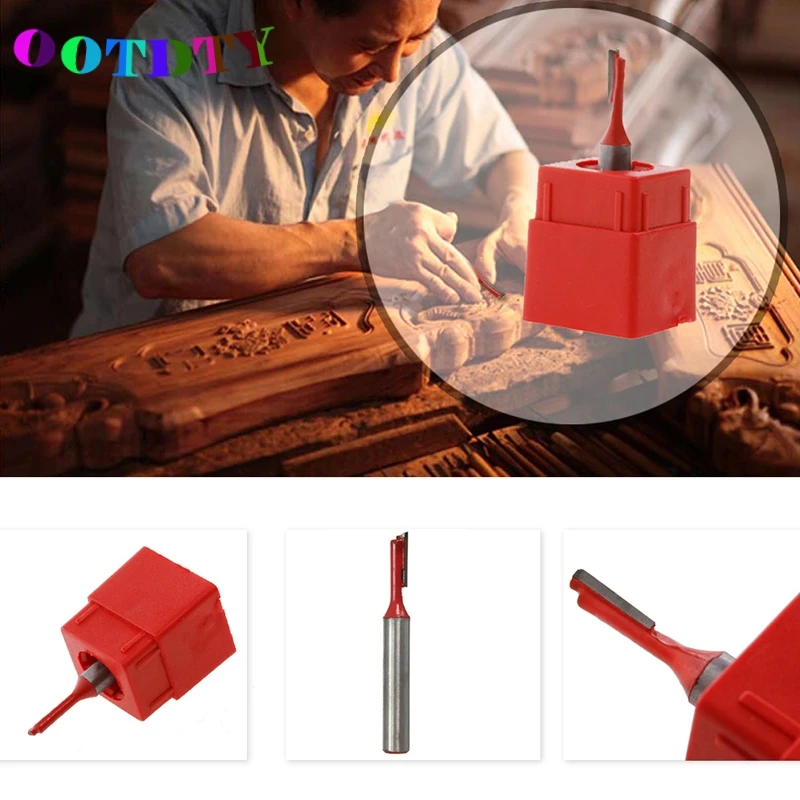 

OOTDTY 1/4" Shank 1/8" Blade Straight Carbide Single Flute Tipped Router Bit Milling Cutter
