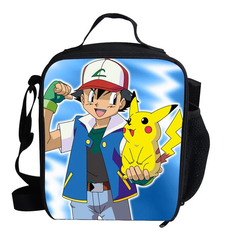 2017 Cartoon Anime Pikacun Thermal Insulated Lunch Bag for Girls Boys