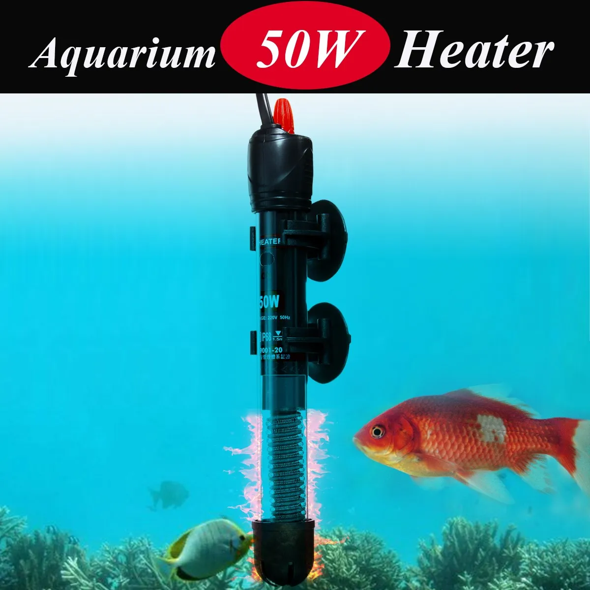 

50W/100W/200W/300W Submersible Aquarium Fish Tank Water Heater Automatic Adjustable Temperature Heating Device Heater Tank