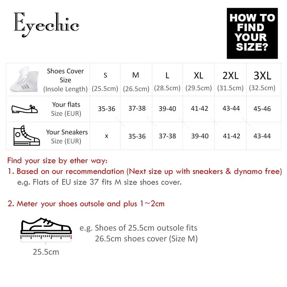 Непромокаемые чехлы для обуви Eyechic водонепроницаемые силиконовые пластиковые