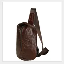 La MaxZa 2017 European and American fashion design men’s slanting, high quality first – layer cow leather retro knapsack 112