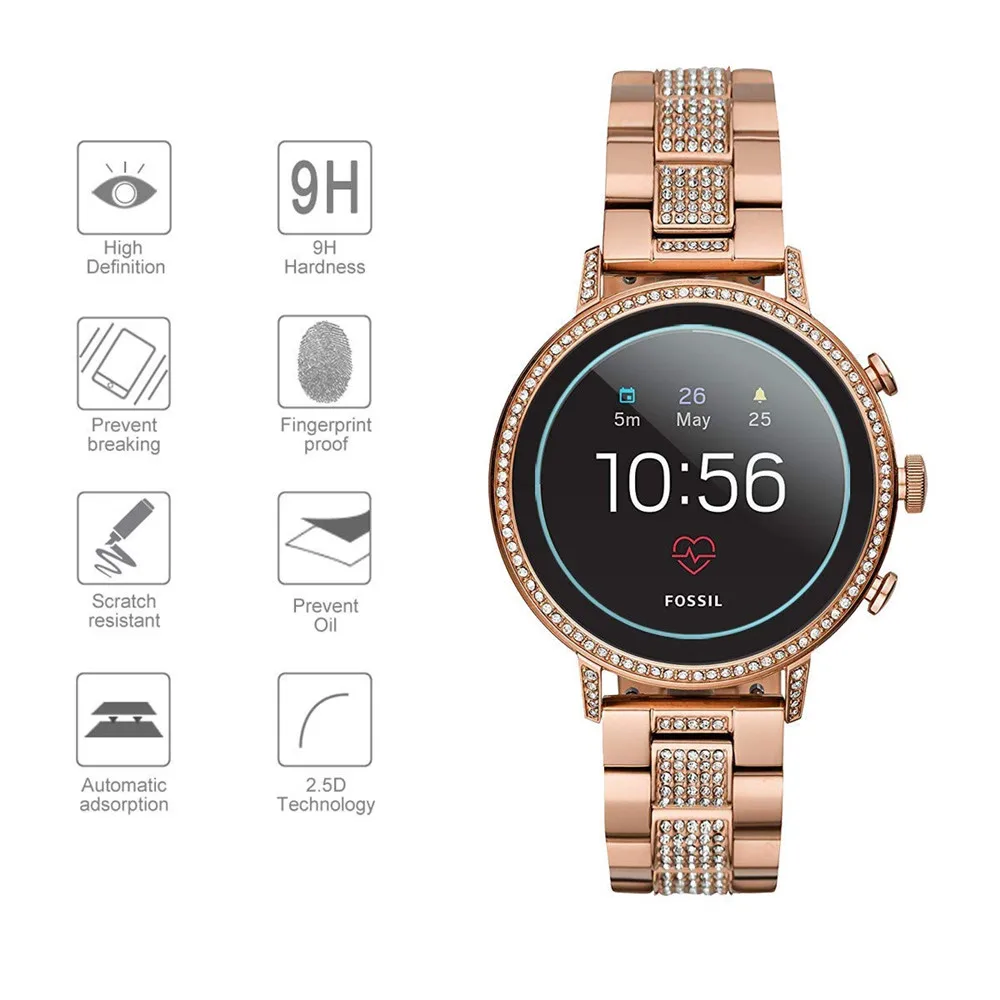 Защитная пленка для экрана Fossil Q Venture HR Gen 4 Watch 9H закаленное стекло 2.5D устойчивая к