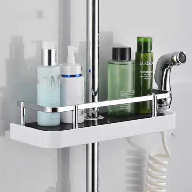 Rectangle Round Bathroom Shelves Shower Storage Rack Holder Shampoo Rectangle Round Bathroom Shelves Shower Storage Rack Holder Shampoo Tray Single Tier