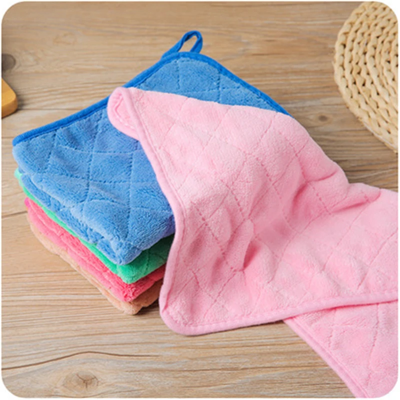 Double thick coral fleece absorbent rags E123 floor cleaning cloth flat