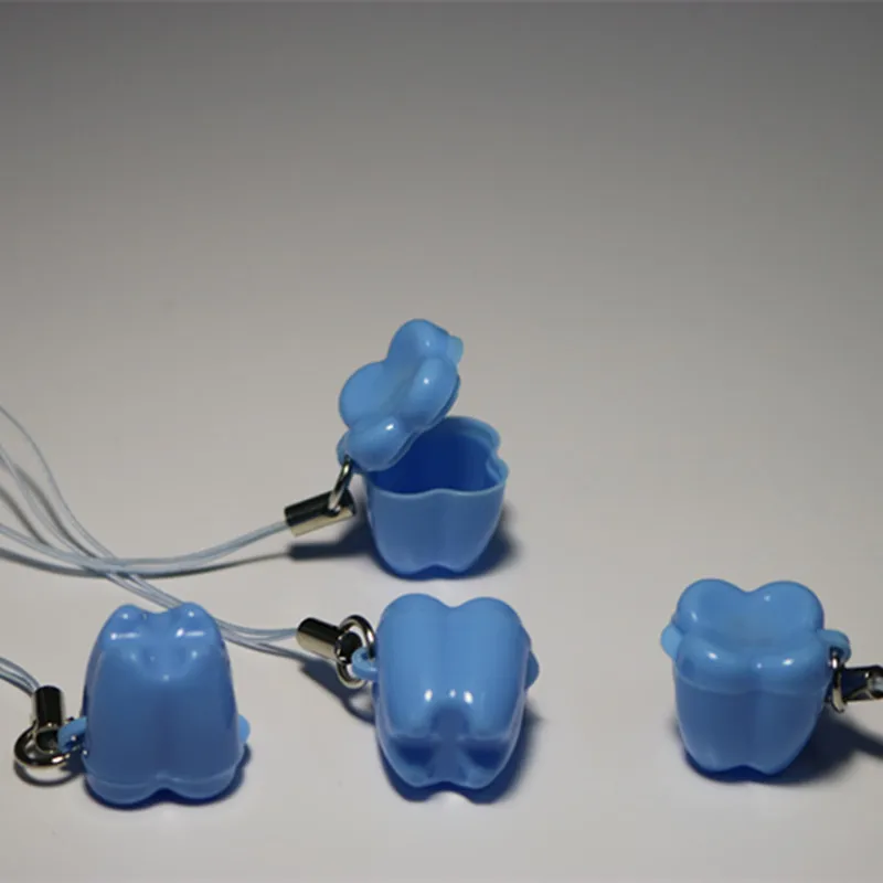 

Wholesale 100pieces Children Milk Teeth Box Baby Tooth Cases Container Storage Plastic False Teeth Organizer Case Necklace Gift