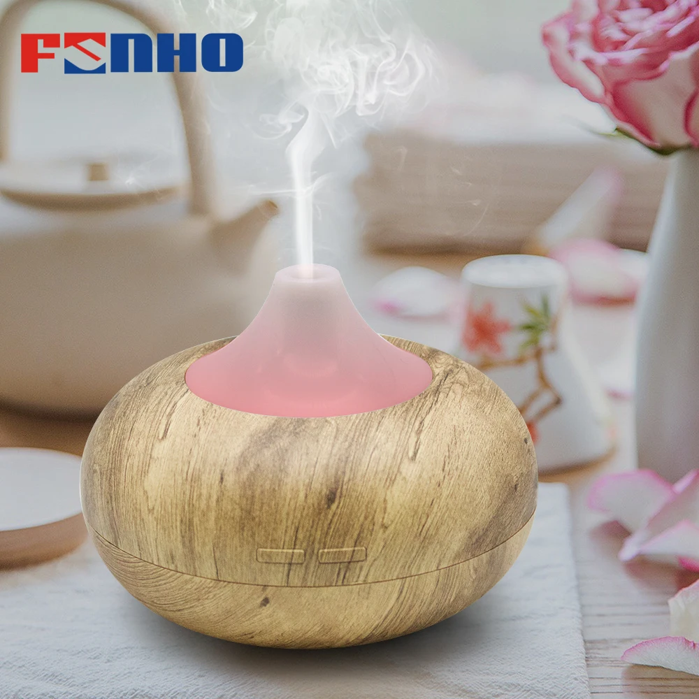 

FUNHO 300ml Air Humidifier Wood Grain Aroma Diffuser Ultrasonic Essentiel Oil Cool Mist Maker Aromatherapy Humidificador 80003