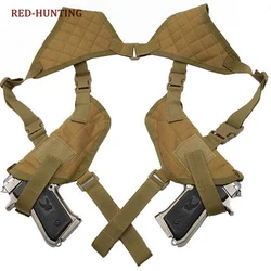 Fundas de pistola de doble hombro para mano izquierda y derecha, bolsa de doble pistola oculta, accesorios de caza del ejército, soporte para pistola Airsoft