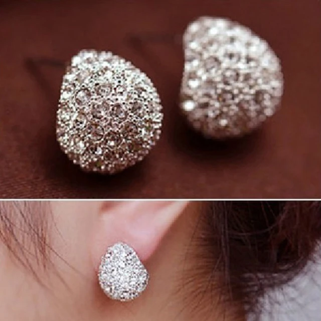 Charming Jewelry Accessories Crystal Rhinestones Alloy 1 Pair Woman Ear