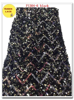 

2019 Nigeria French Lace Fabric For Party Dress Fashion Tulle Lace With Sequins