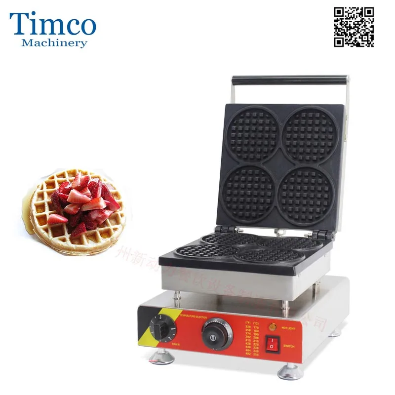 Waffles Making Machine Commercial Electric Freeshipping 4PCS Round