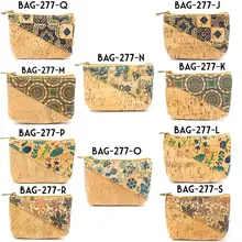 Из португальский натуральная пробковая Сумочка с цветочной монетница ручной работы сумка для монет веганский пробковый кошелек Деревянный винтажный BAG-277-JKLSNOQMPR