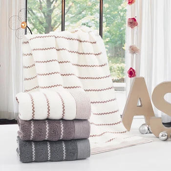 

Open business Package 100% cotton,simple wave stripe,fast drying towel, 34 * 72 cm, super absorbent bath towel, 70 * 140cm 3pcs.