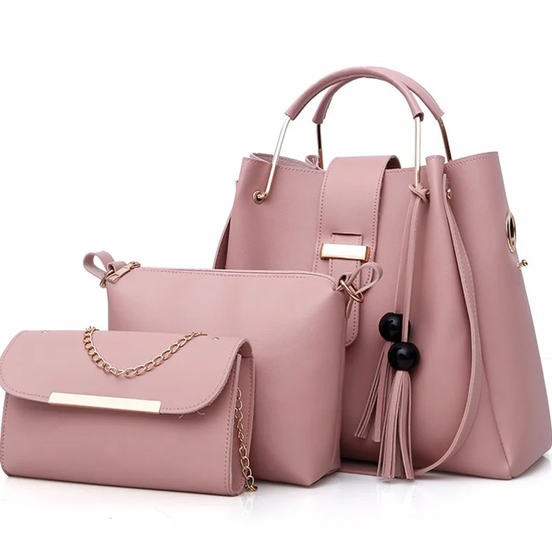 

Emarald 3 Set/Pcs Fation Women Composite Bags Ladies Handbags Leather Shoulder Bag large Capacity Bag
