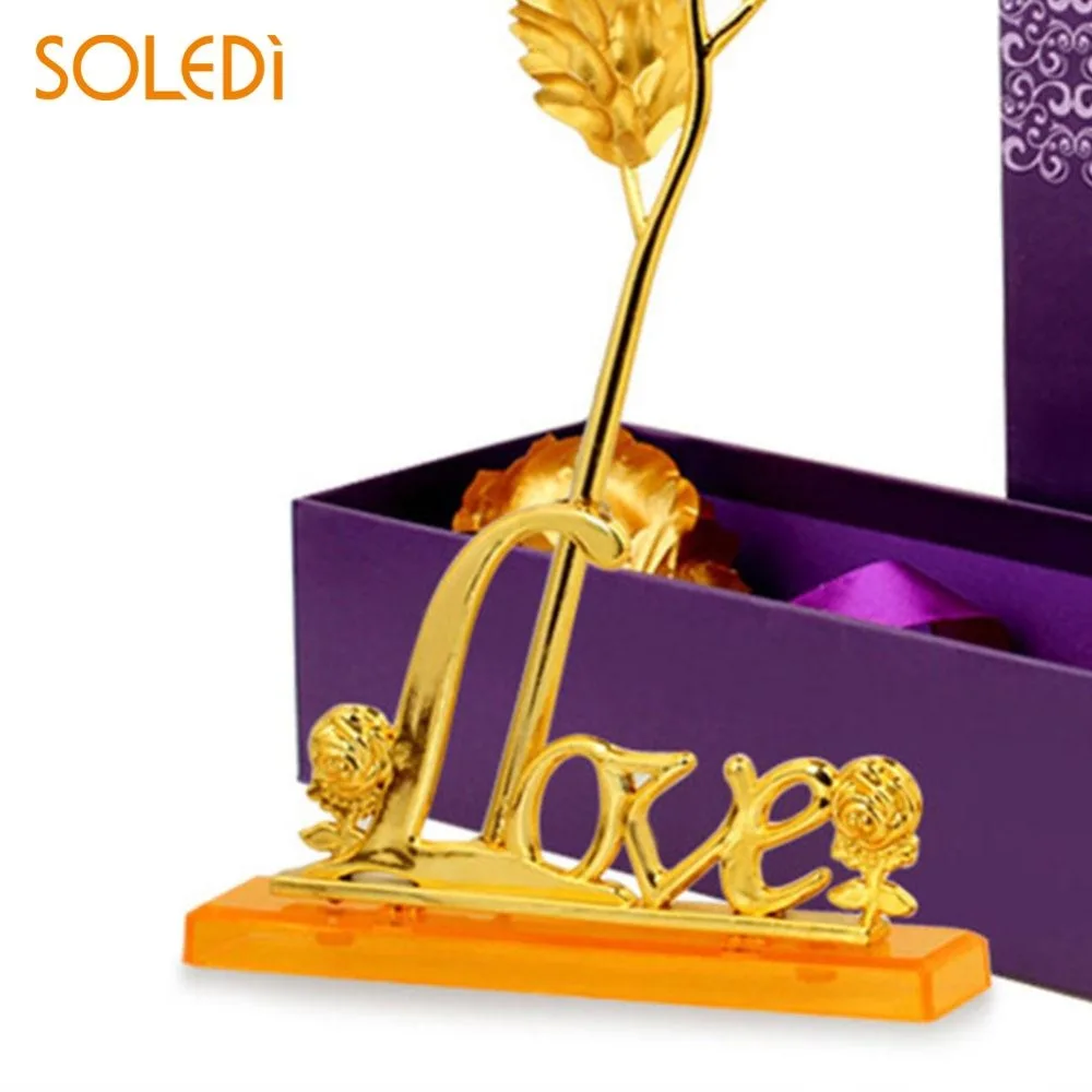 

LOVE Base Mother'S Day Plastic Rose Base 24k Gold Plated Party Creative Eternal Flower Base Props Home Ornament Festival
