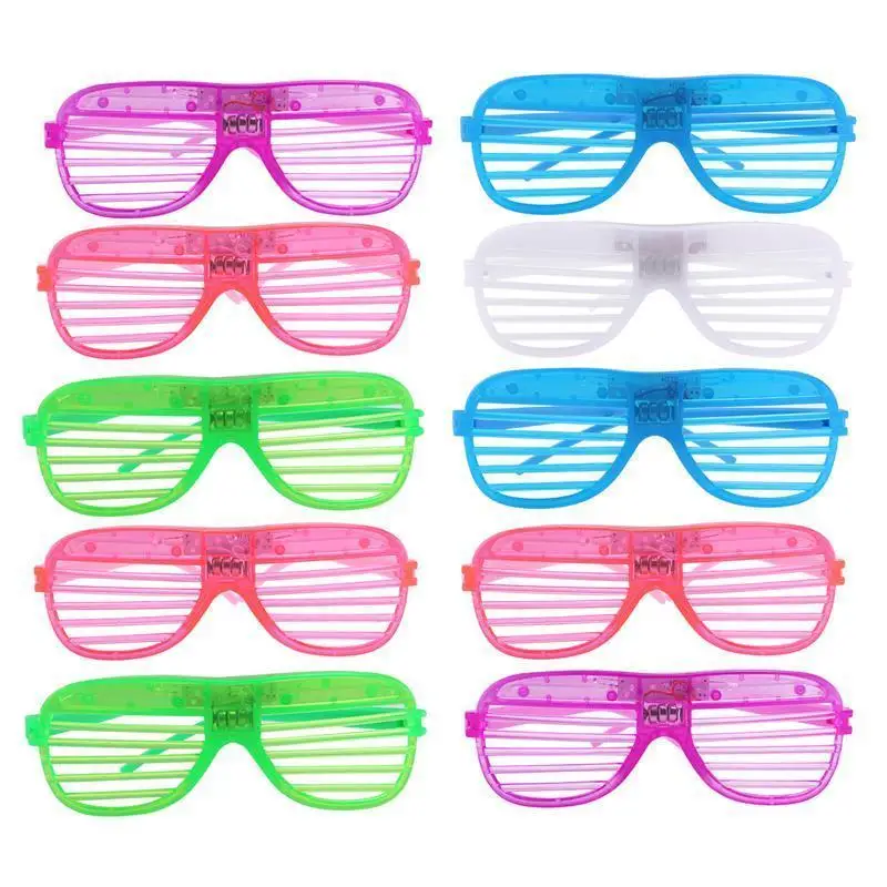 

12 PairsLED Light Up Toys Glow in the Dark Party Supplies Glasses Shutter Glasses Shades Flashing Wedding Random color