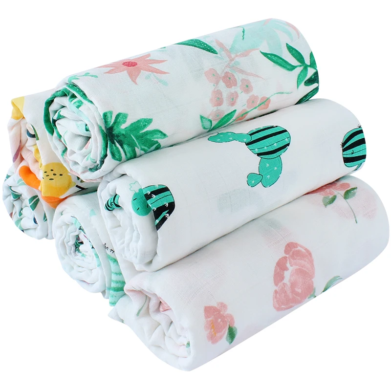 Пасторальный Стиль детское одеяло для новорожденных супер мягкий хлопок, бамбук подгузники из муслина для пеленания Обёрточная бумага