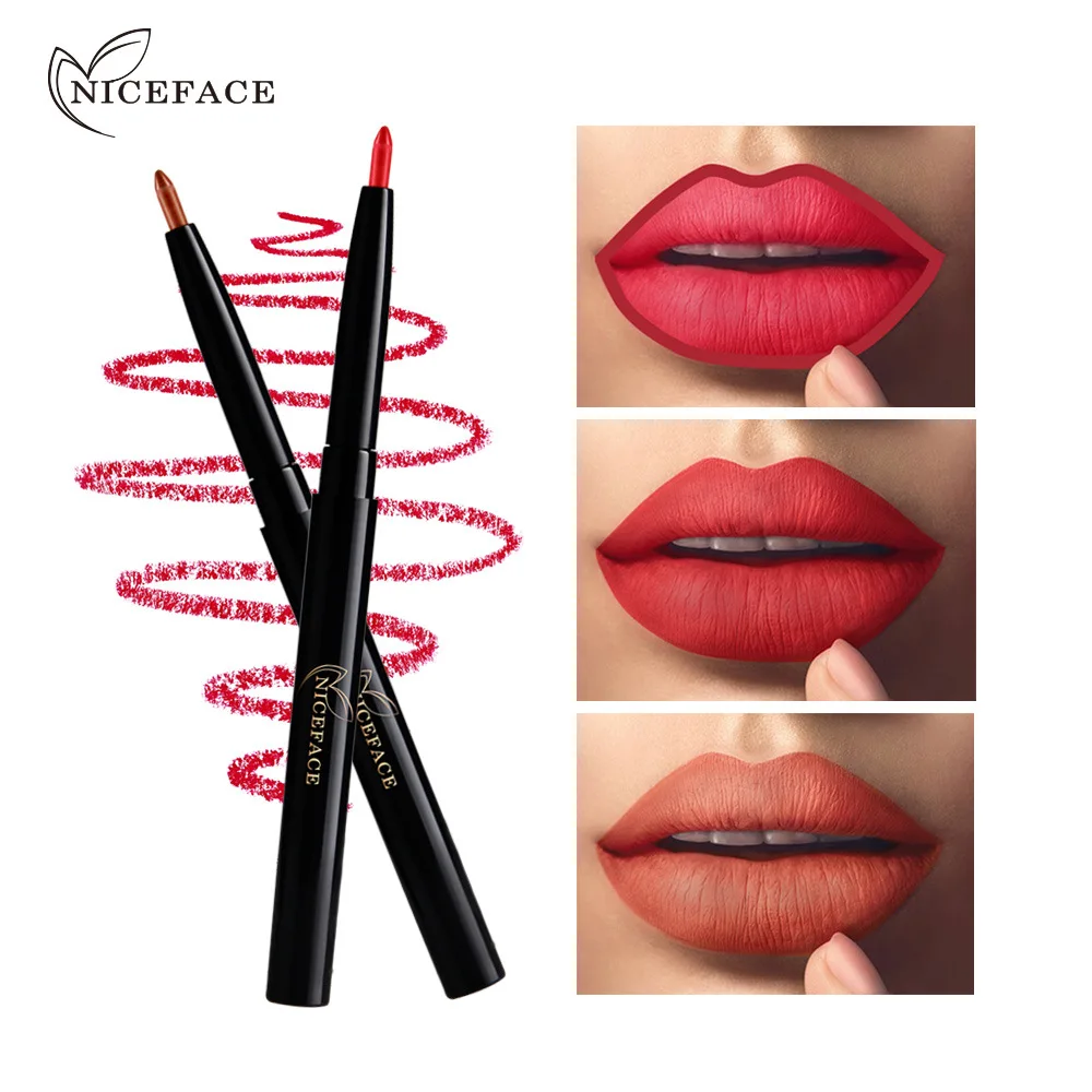 

Niceface 12 Colors Lip Liner Finishing Lip Make up Waterproof Long-lasting Lip Gloss Matte Liquid Lipstick Automatic Lip Pencil