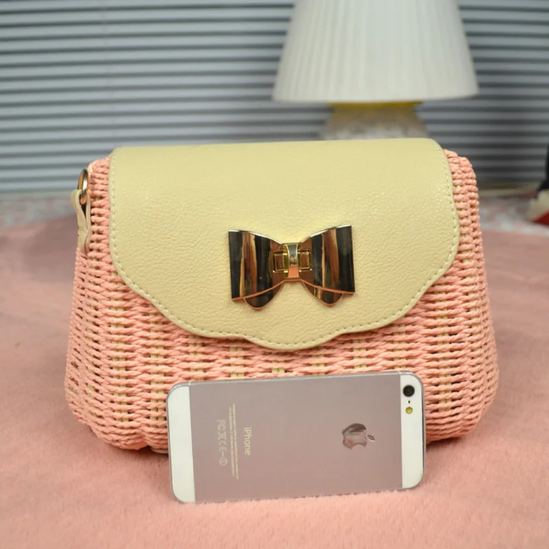 Women Straw Bag Female Bohemian Bali Rattan Beach Shoulder Bag Lady Handmade Candy Color Crossbody Bags Basket Bolsa SS3148 (1)