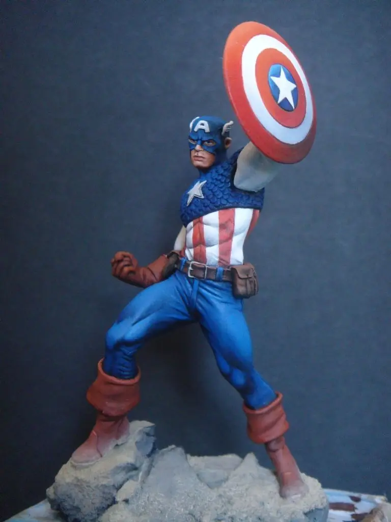 

Classic 1:24 Scale Captain America 75MM Miniatures Unpainted Resin Model Kit Figure Free Shipping