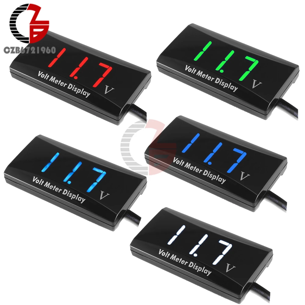 DC 12V Digital LED Display Voltmeter Voltage Meter Gauge Detector Tester Monitor Panel Volt Meter for Car Motocycle Blue Red LED DC 12V Digital LED Display Voltmeter Voltage Meter Gauge Detector Tester Monitor Panel Volt Meter for Car Motocycle Blue Red LED