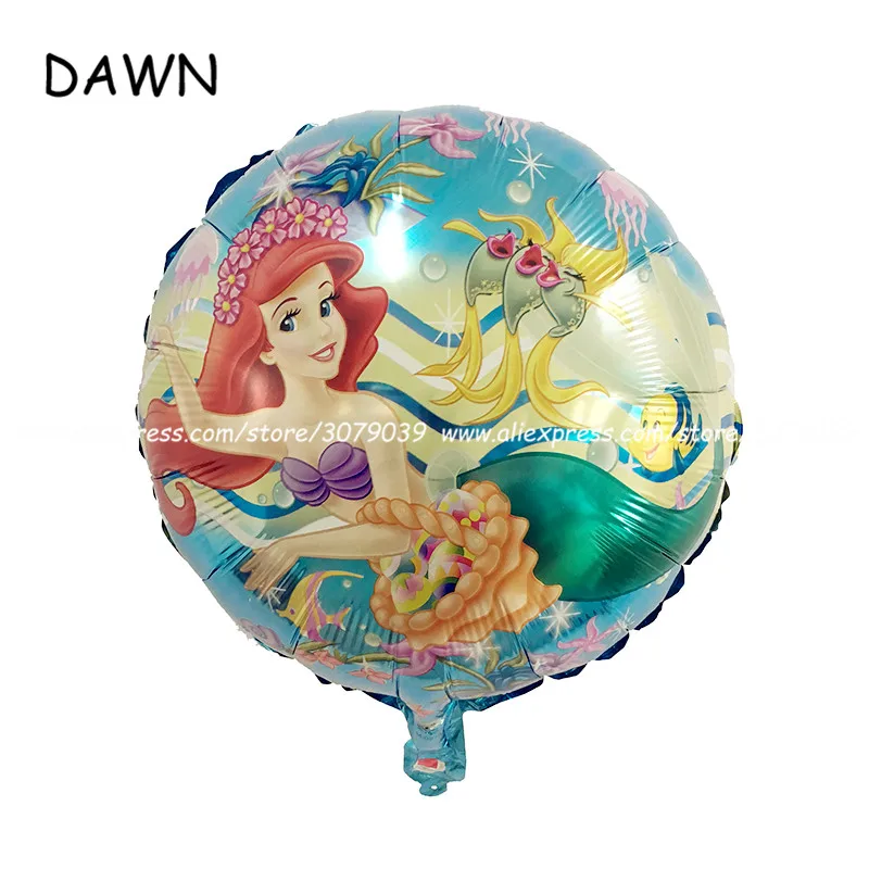 

10pcs/lot The Little Mermaid foil balloons Ariel of cartoon kitty & masha ballon helium kids birthday decor globos party supplie