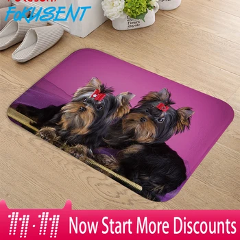

Fokusent New Arrive Animal Door mat Entrance Door Flannel Cute Dogs Pets Cozy Carpets Home Decor Kitchen Mats