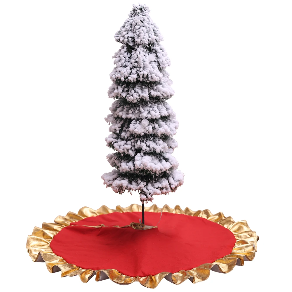 Faux Fur Christmas Tree Skirt Snowy White Tree Skirt for Christmas Decorations (2)
