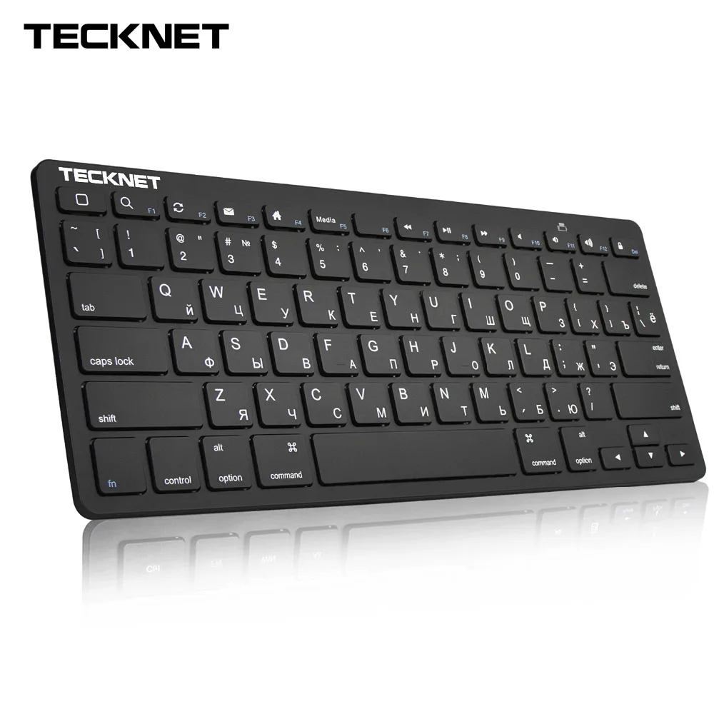 

TeckNet 2.4GHz Wireless Russian Keyboard Slim USB Laptop Keyboards Hot Keys Design for Android Smart TV Windows 10 8 7 XP Vista