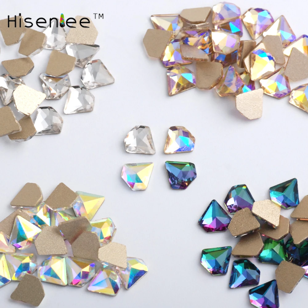 

40Pcs/set Top Quality Flatback Glass Diamond 10pcs/Color Combination For Nail Art Shining Decor On High Grade Salon Supplies